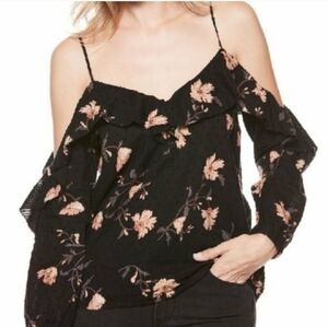 Paige Arabeth Cold Shoulder Floral Blouse Sz L NWT